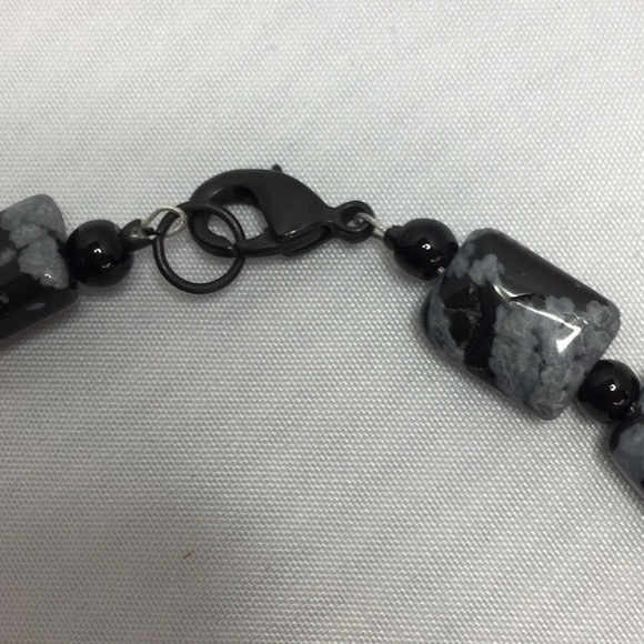Hand crafted black Snowflake obsidian necklace. - Picture 3 of 4